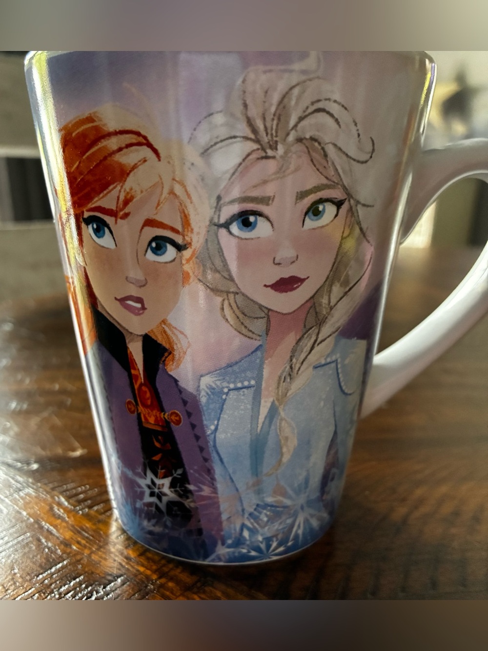 Disney Frozen Anna & Elsa Purple and White Ceramic Mug